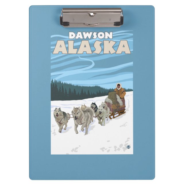 Porte-bloc Scène Sledding de chien - Dawson, Alaska (Devant)