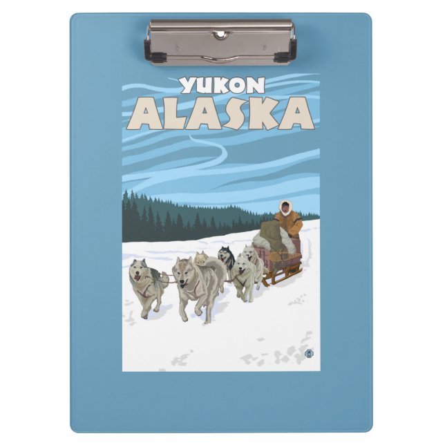 Porte-bloc Scène Sledding de chien - le Yukon, Alaska (Devant)