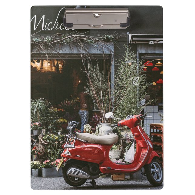 Porte-bloc Scooter rouge vintage (Devant)