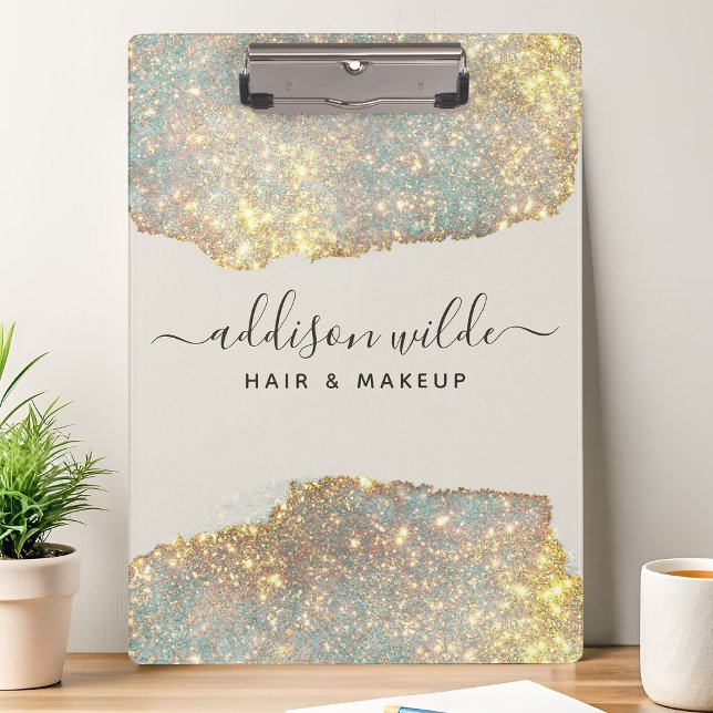 Porte-bloc Script de signature holographique Moderne Glam Pai (Créateur téléchargé)