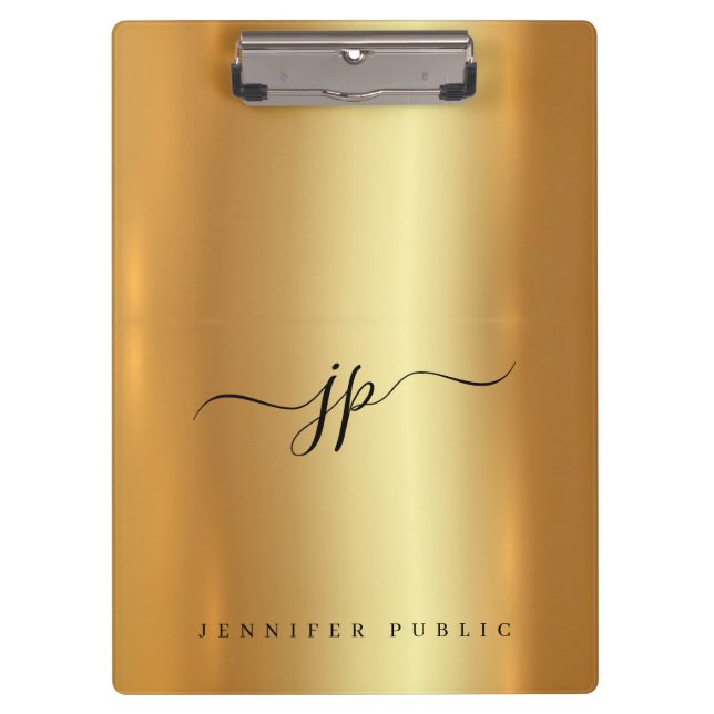 Porte-bloc Script personnalisé Texte élégant Monogramme Luxe  (Devant)