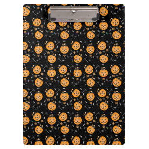 Porte-bloc Seau de bonbons à la citrouille motif orange pour 
