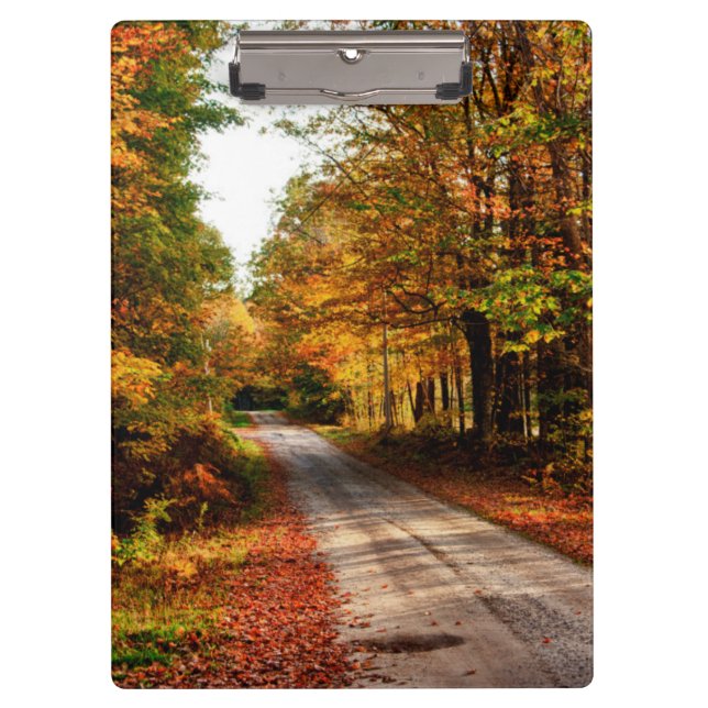 Porte-bloc Sentier boisé avec feuillage d'automne (Devant)