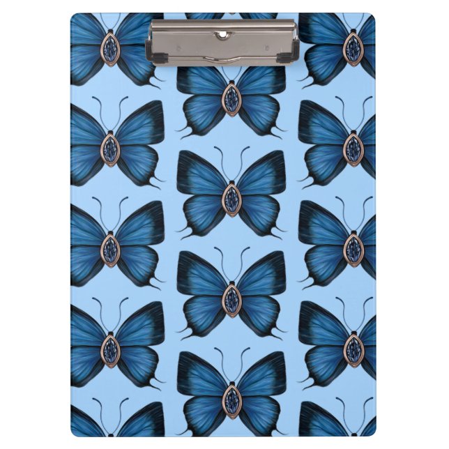 Porte-bloc Septembre Motif papillon bleu saphir de naissance (Devant)
