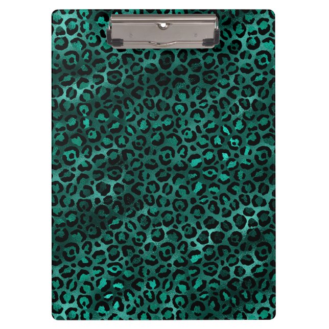 Porte-bloc Série Teal et Gold Leopard Design 5 (Devant)