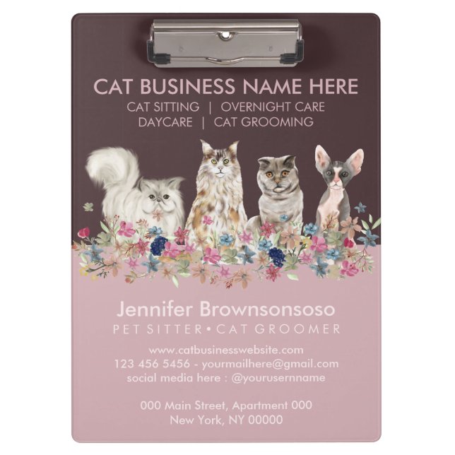 Porte-bloc Service de garde de chats de compagnie vétérinaire (Devant)