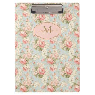 Porte-bloc Shabby Chic Roses Roses Roses Rose Vintages Monogr