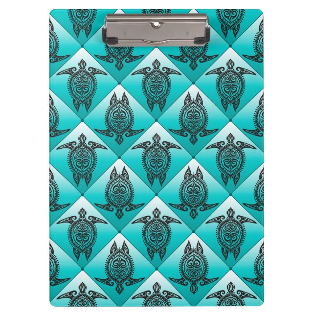 Porte-bloc Shamanic Tortues de mer Motif - cyan (Devant)