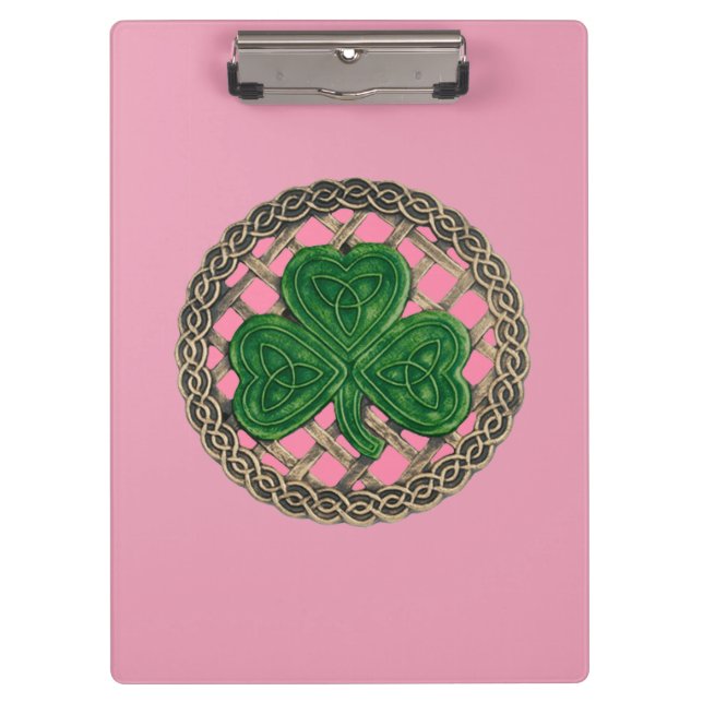 Porte-bloc Shamrock rose sur Celtic Knots Porte - bloc (Devant)