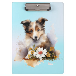 Porte-bloc Shetland Sheepdog Chiot Pet Aquarelle