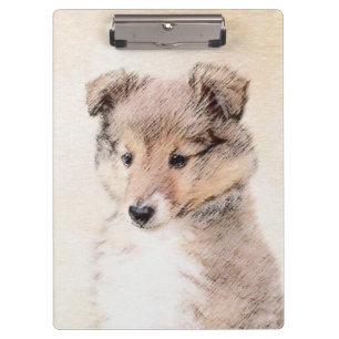 Porte-bloc Shetland Sheepdog Puppy Peinture Chien original ar