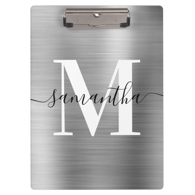 Porte-bloc Signature Monogram Silver Shimmer Foil (Devant)