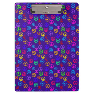 Porte-bloc Signes de paix violets, Porte - bloc hippie