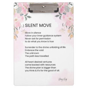Porte-bloc Silent Move - Encouragement Poème Poème Poésie