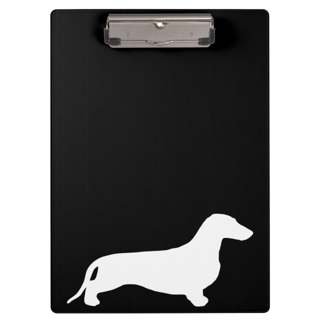 Porte-bloc Silhouette de teckel blanc + vos idées (Devant)