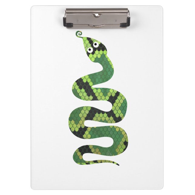 Porte-bloc Silhouette d'impression en noir et vert serpent (Devant)