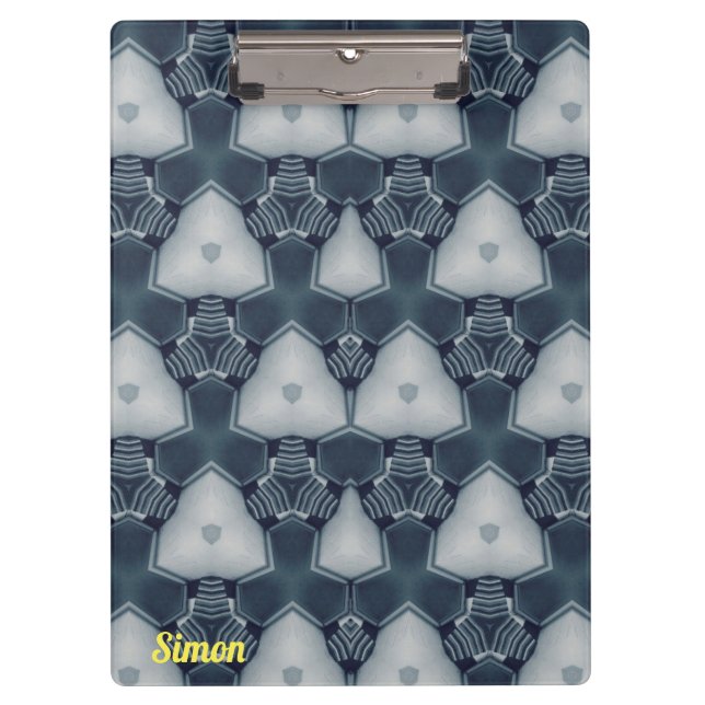 Porte-bloc SIMON ~ Muet gris et blanc design original (Devant)
