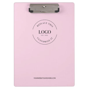 Porte-bloc Simple Logo Personnalisé Minimaliste Rose Marque