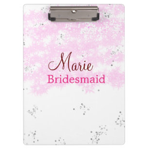 Porte-bloc simple minimal ajouter nom monogramme rose demoise