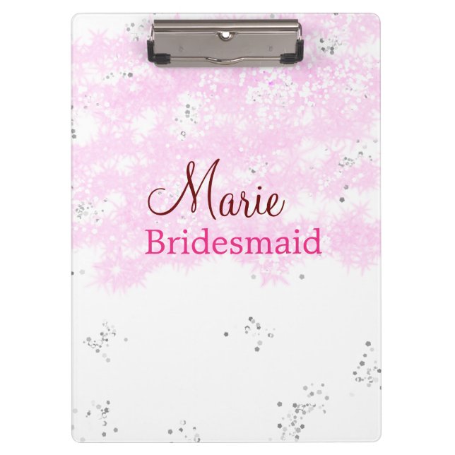 Porte-bloc simple minimal ajouter nom monogramme rose demoise (Devant)