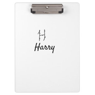 Porte-bloc Simple monogramme noir minimaliste lettre H ajoute