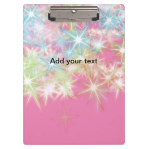 Porte-bloc Simple red pink glittersparkle stars add your text