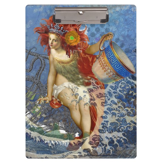 Porte-bloc Sirène gothique bleu Aquarius Art (Devant)