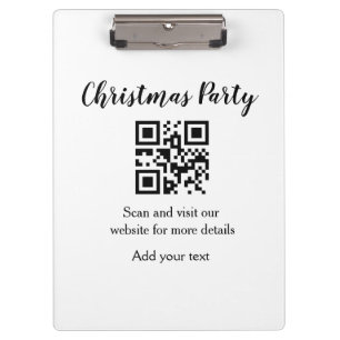 Porte-bloc Site web simple pour fête de Noël code-barres QR a