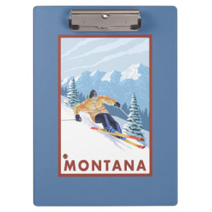 Porte-bloc Skieur de neige de Downhhill - Montana