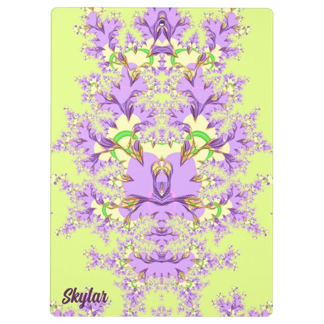 Porte-bloc SKYLAR ~ Mauve, Jaune Vert Floral (Dos)