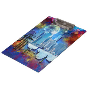 Porte-bloc SlipperyJoe NYC graffiti lune entourée de tourbill