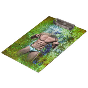 Porte-bloc SlipperyJoe's blanc musculaire sexy homme speedo n