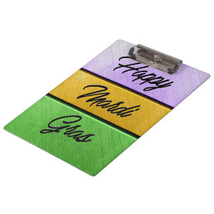 Porte-bloc SlipperyJoe's Happy Mardi Gras violet or vert b