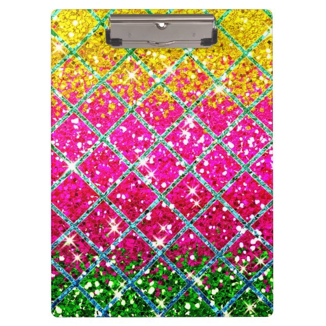 Porte-bloc Snakeskin rose parties scintillant (Devant)