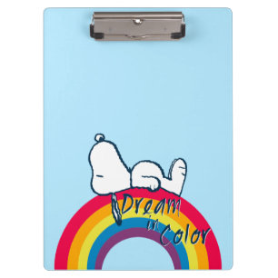 Porte-bloc Snoopy Rêver en couleur arc-en-ciel