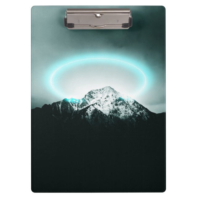 Porte-bloc Snowy mountain mysterious blue neon light (Devant)