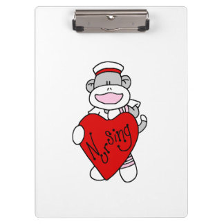 Porte-bloc Sock Monkey Love Porte - bloc de soins infirmiers