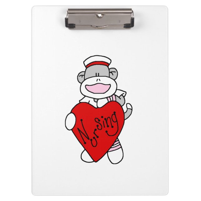 Porte-bloc Sock Monkey Love Porte - bloc de soins infirmiers (Devant)