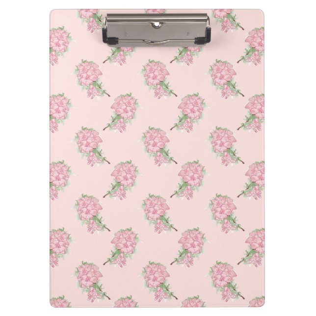 Porte-bloc Soft Pink Floral Pattern | Romantic Flower (Devant)