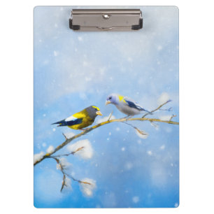 Porte-bloc Soirée Grosbeak Peinture - Cute Original Chien Art