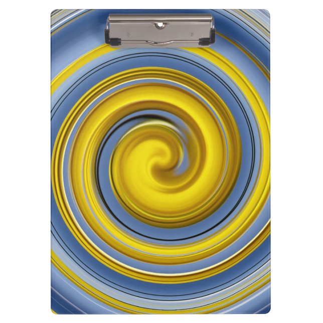 Porte-bloc spirale jaune et bleue (Devant)