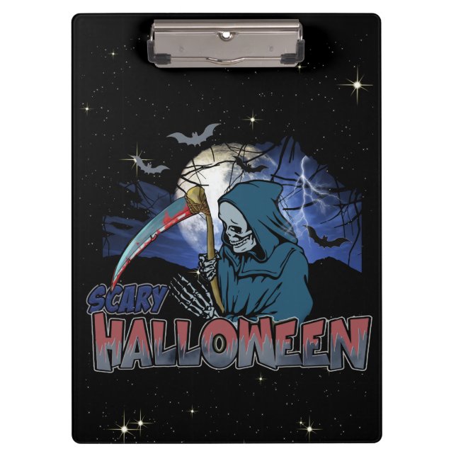 Porte-bloc Squelette Mal Dans La Nuit Noire Effrayant Hallowe (Devant)