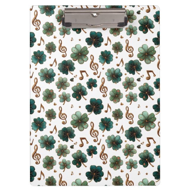 Porte-bloc St. Patrick’s Day Musical Shamrock (Devant)