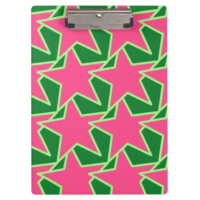 Porte-bloc Star Géométrique moderne - pastèque rose et vert (Devant)