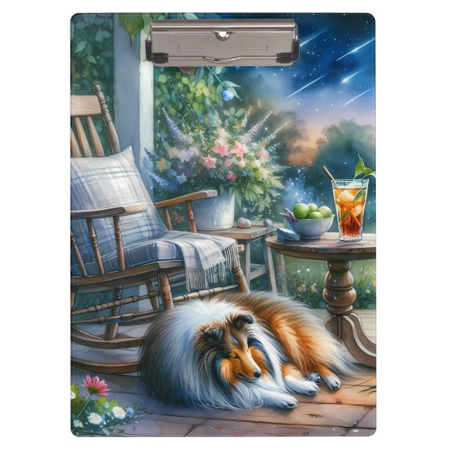 Porte-bloc Starlit Garden Porch Sheltie Dream (Devant)