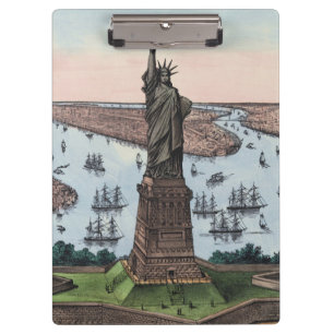 Porte-bloc Statue de la Liberté du port de NYC de 1885 Art vi