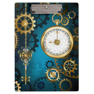 Porte-bloc Steampunk Arrière - plan turquoise avec Gears