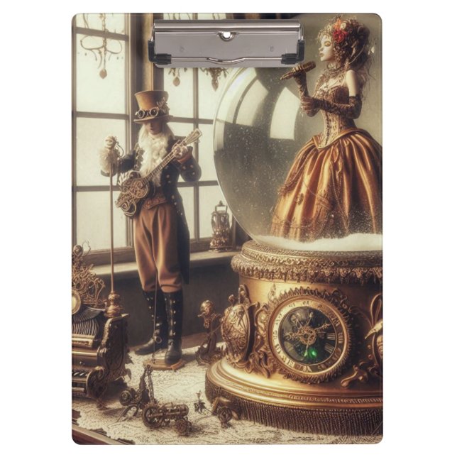 Porte-bloc Steampunk Victorian Music Snow Globe (Devant)