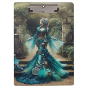 Porte-bloc Steampunk Vintage Victorian Lady Turquoise Sirène