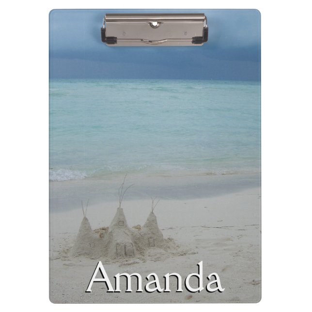 Porte-bloc Stormy Sandcastle Beach Landscape (Devant)